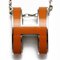 HERMES Lacquer Palladium Plated Pop Ash Necklace H147991FP1B 42cm Orange Ladies, Image 3