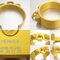 HERMES bangle collie edo cyan yellow gold metal material bracelet wide women's men's, Image 5