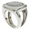 HERMES Serie Signet Metal x Shell No. 9 Silver Ladies Ring 3