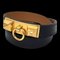 HERMES Leather Bracelet COLLIER DE CHIEN Collier de Chien Double Tour S Size Black x Gold T Stamped 2 Rows aq9419 1