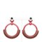 Hermes Loop Pm Earrings Rouge H Pink Vaux Swift Alum Women's, Set of 2 2