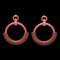 Hermes Loop Pm Earrings Rouge H Pink Vaux Swift Alum Women's, Set of 2 1