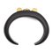 HERMES Medor Corriedossian bangle Size S Wood Black Gold hardware C cuff bracelet 4