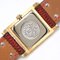 HERMES Medor Gold Plated x Leather 〇W Quartz Analog Display Women's White Dial Watch 8