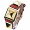 HERMES Medor Gold Plated x Leather 〇W Quartz Analog Display Women's White Dial Watch 3