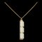 HERMES Charniere GM Chain Necklace 011084CC Gold White Leather Plated Women's 1