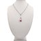 HERMES Equestre PM Necklace Metal Leather Silver Pink Chain Pendant 3