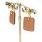 Hermes Earrings Ace Of Heart As De Coeur Swift Leather Gold Brown Y Engraved Playing Cards Women'S Convenient T3895, Set of 2 7