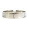HERMES bangle bracelet click crack metal/enamel silver/white unisex 4