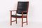 Fauteuil Mid-Century en Acajou et Cuir Noir par Hans J. Wegner pour Johannes Hansen 7