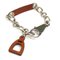 Etrier Bracelet in Metal & Leather from Hermes 1