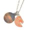 HERMES carrousel necklace silver orange 4