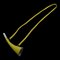 HERMES Kushbel Trumpet Horn Necklace Choker B Engraved Yellow 0064 1