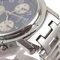 HERMES Clipper Watch CL1.910 Edelstahl Swiss Made Silber Quarz Chronograph Marineblaues Zifferblatt Herren 7
