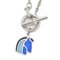 Silver Camille Blue Helios Cheval Horse Chain Necklace from Hermes 3