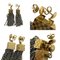 Damier Metal Gold Earrings from Louis Vuitton, Set of 2 5