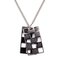 Collier Plate Damier Perforate Halskette mit Anhänger in Schwarz & Silber von Louis Vuitton 1