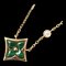 LOUIS VUITTON K18PG Pink Gold Star Blossom BB Necklace Pendant Q93894 Diamond Malachite 3.7g 40cm Ladies 1