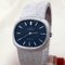 De Ville K18wg cassa ovale quadrante blu navy carica manuale orologio da Omega, Immagine 1