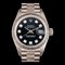 ROLEX Datejust 79279G K18WG 10P Diamond Engine Turned Bezel Bark Finish A Series Ladies Automatic Watch Black Dial Gold 1