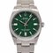 Oyster Perpetual Uhr mit grünem Zifferblatt von Rolex 1