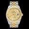ROLEX Datejust Palm Motif 126233 Golden/Bar Dial Watch Men's 1