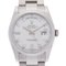 ROLEX Day Date 10P Diamond 118209A Men's WG Watch Automatic Silver Dial 5