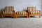 Fauteuils en Teck avec Repose-Pied, Danemark, 1970s 4