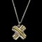 TIFFANY Signature Cross Necklace Silver Yellow Gold YG 925 750 &Co. Combination Pendant Ladies 1