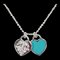 TIFFANY 925 émail diamants Return to Double Heart Tag Pendentif 1