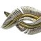TIFFANY Silver 925 18K W Feather Brooch Yellow Gold, Image 4