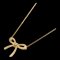 TIFFANY Bow Ribbon Necklace K18 Pink Gold Women's &Co. 1