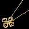 TIFFANY Loving Heart Clover 1P Diamond Necklace K18 Yellow Gold Women's &Co. 1