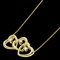 TIFFANY Triple Heart Diamond Necklace K18 Yellow Gold Women's &Co. 1