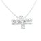 TIFFANY Collar con cruz de ternura en oro blanco [18K] Diamante para hombre, collar con colgante de moda para mujer [Plata], Imagen 4