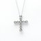 TIFFANY Collar con cruz de ternura en oro blanco [18K] Diamante para hombre, collar con colgante de moda para mujer [Plata], Imagen 5