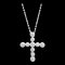 TIFFANY Collar con cruz de ternura en oro blanco [18K] Diamante para hombre, collar con colgante de moda para mujer [Plata], Imagen 1