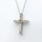 TIFFANY Small Cross Necklace Platinum Diamond Men,Women Fashion Pendant Necklace [Silver] 5