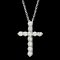 TIFFANY Small Cross Necklace Platinum Diamond Men,Women Fashion Pendant Necklace [Silver] 1