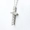 TIFFANY Small Cross Necklace Platinum Diamond Men,Women Fashion Pendant Necklace [Silver] 2