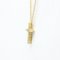 TIFFANY Mini Cross Diamond Necklace Yellow Gold [18K] Diamond Men,Women Fashion Pendant Necklace [Gold] 7
