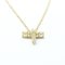 TIFFANY Mini Kreuz Diamant Halskette Gelbgold [18K] Diamant Herren,Damen Mode Anhänger Halskette [Gold] 3