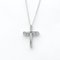 TIFFANY Small Cross Diamond Necklace Platinum Diamond Men,Women Fashion Pendant Necklace [Silver] 5