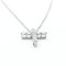 TIFFANY Small Cross Diamond Necklace Platinum Diamond Men,Women Fashion Pendant Necklace [Silver] 4