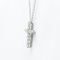 TIFFANY Small Cross Diamond Necklace Platinum Diamond Men,Women Fashion Pendant Necklace [Silver] 2
