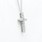 TIFFANY Small Cross Diamond Necklace Platinum Diamond Men,Women Fashion Pendant Necklace [Silver] 3