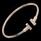 TIFFANY & Co. Circunferencia del brazo del brazalete de alambre en T 15 cm K18 PG oro rosa aprox. 8,44 g I112223154, Imagen 1