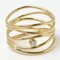 TIFFANY&Co. K18YG Yellow Gold Wave 5 Row Diamond Ring 60147037 No. 16 5.1g Women's, Image 4