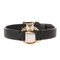 Leather & Metal Pyramid Studs and Bracelet in Black Gold from Valentino, Italy 1
