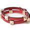 Bracelet-jonc Rockstuds en Cuir Rouge Rouge de Valentino 1